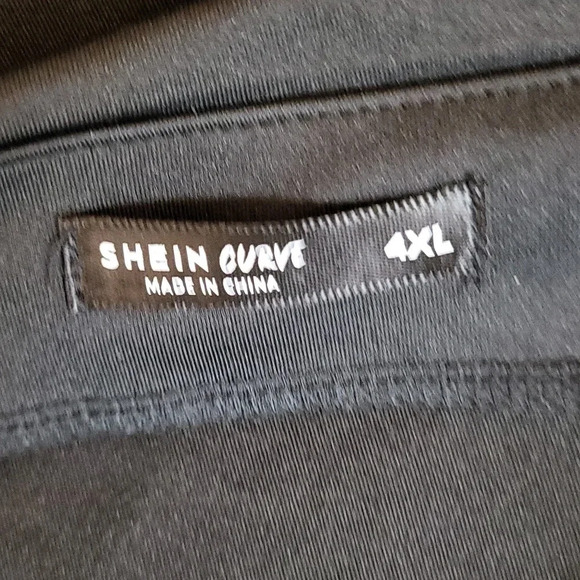 Shein Black Short Puff Sleeve Square Neckline Dress - Picture 5 of 5